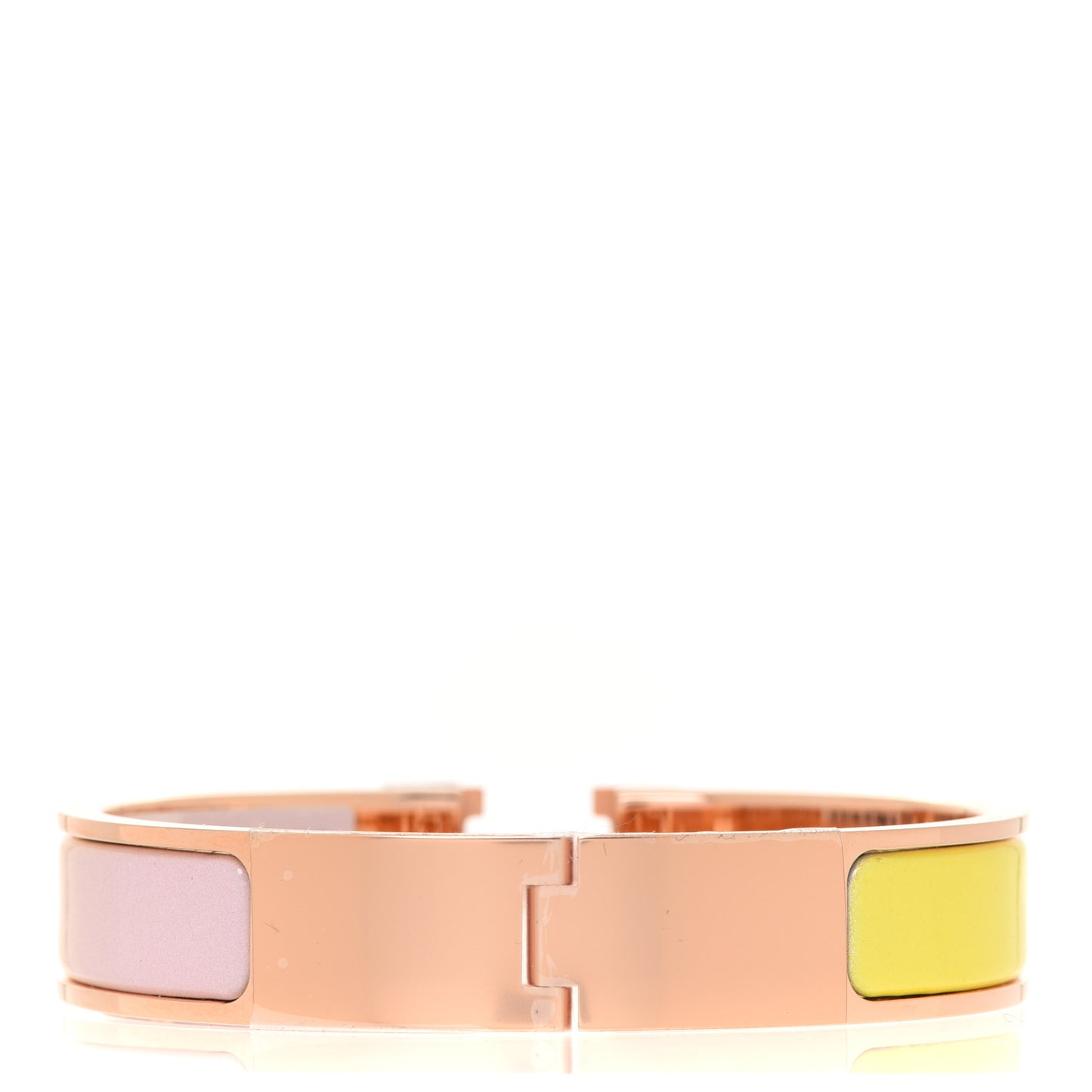 Enamel Narrow Clic Clac H Fusion Bracelet PM Rose Candeur Jaune Tennis