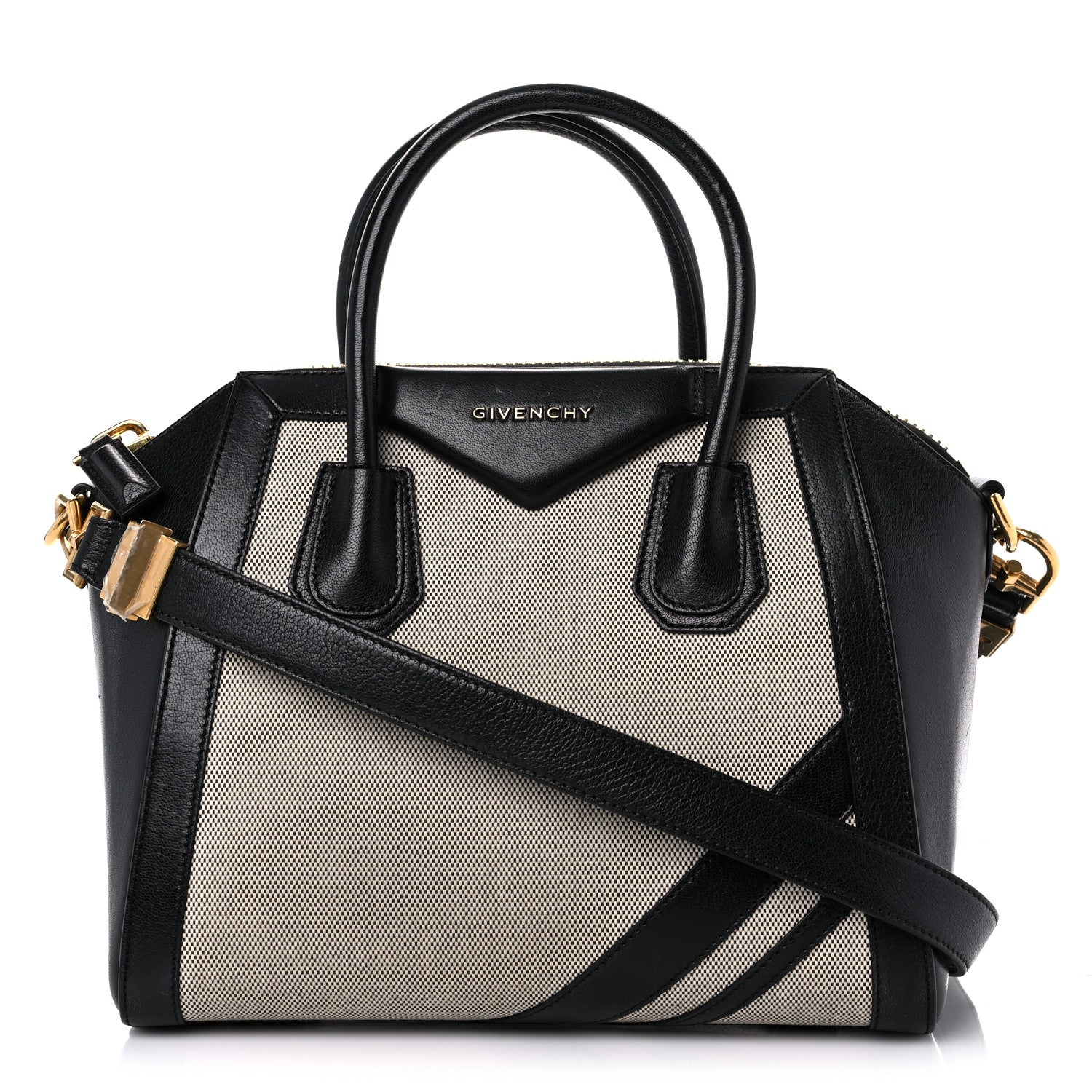 Givenchy Canvas Sugar Goatskin Striped Small Antigona Black 1 of 14