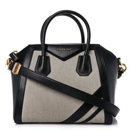 Givenchy Canvas Sugar Goatskin Striped Small Antigona Black 1 of 14