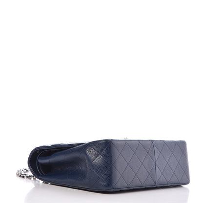Chanel Caviar Quilted Jumbo Double Flap Navy Blue 4 of 7