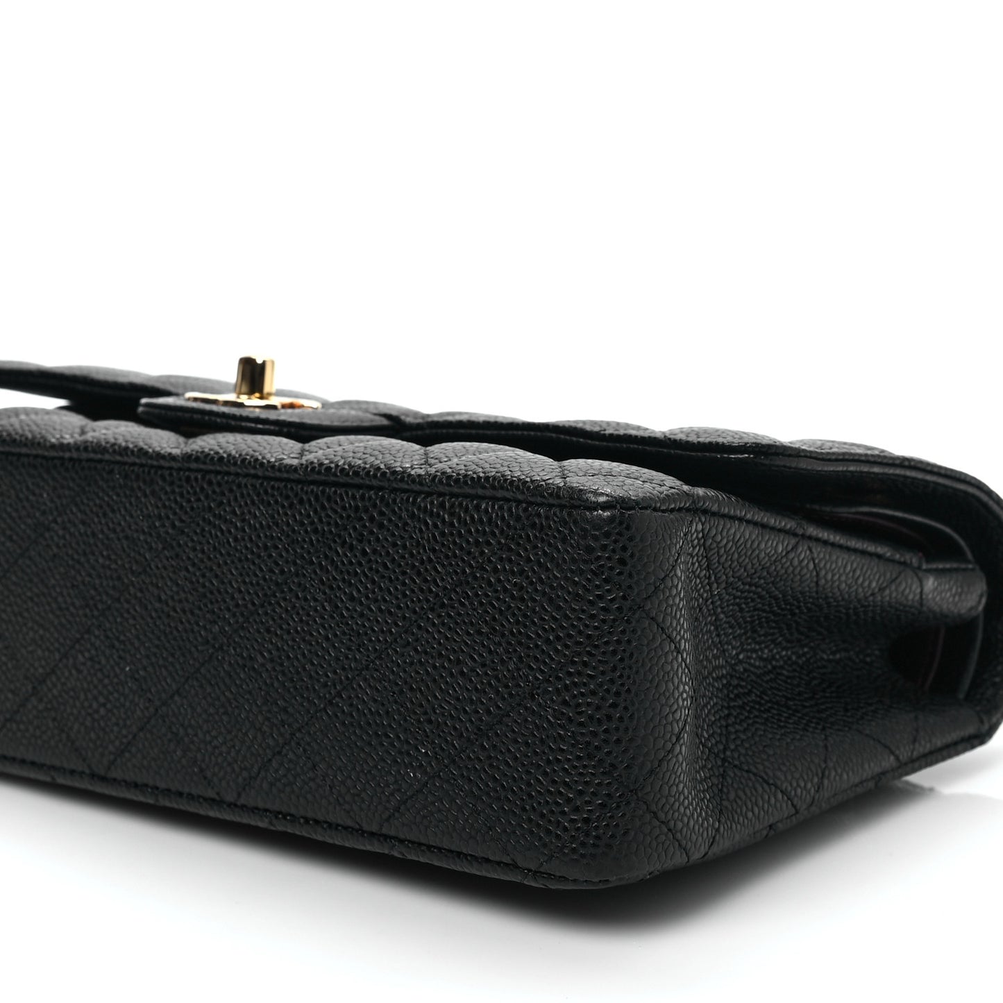 Caviar Quilted Medium Double Flap Black