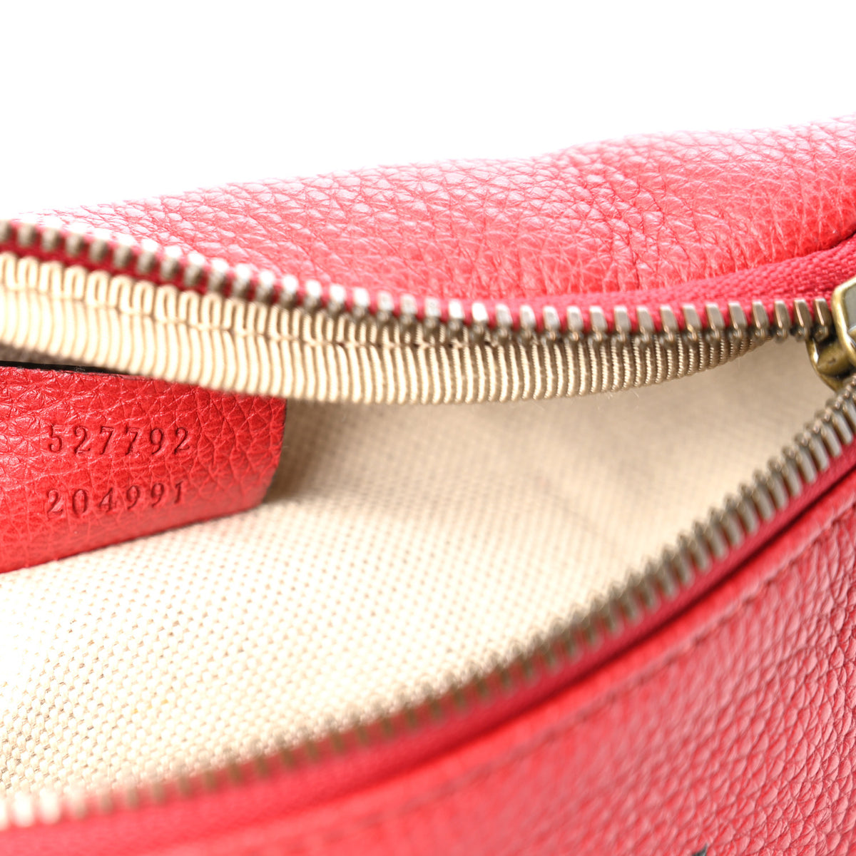 Grained Calfskin Small Logo Belt Bag Hibiscus Red