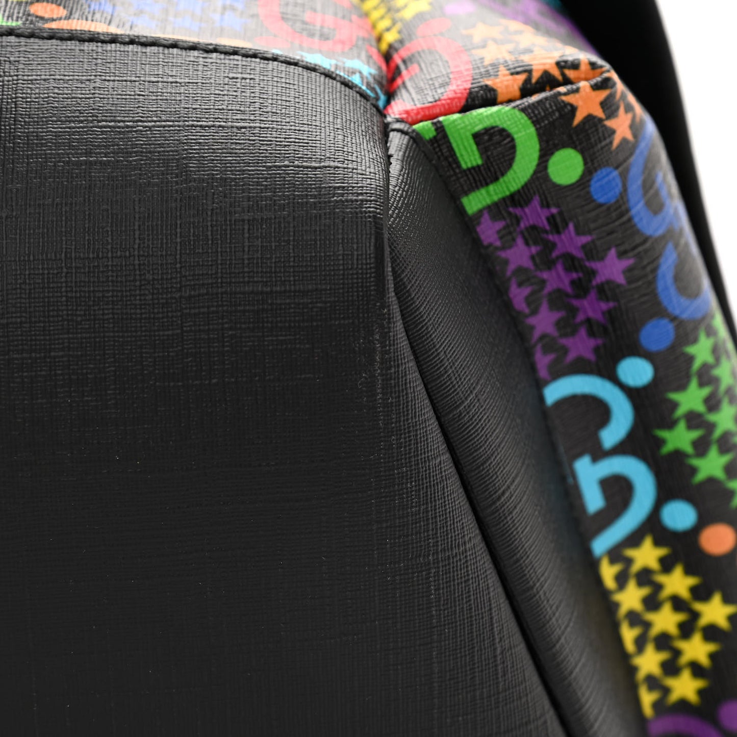 GG Supreme Monogram Psychedelic Medium Double Buckle Backpack Black Multicolor