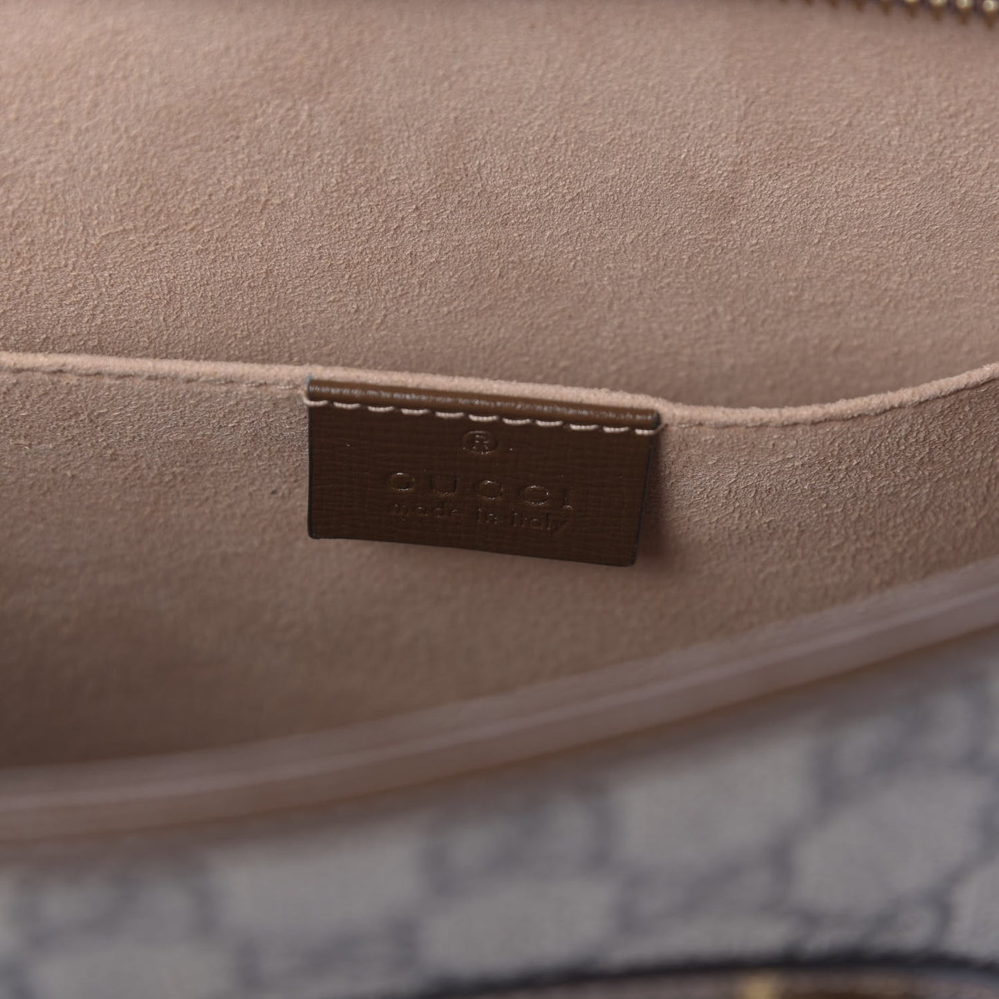 GG Supreme Monogram Horsebit 1955 Zip Pouch Beige Brown Sugar