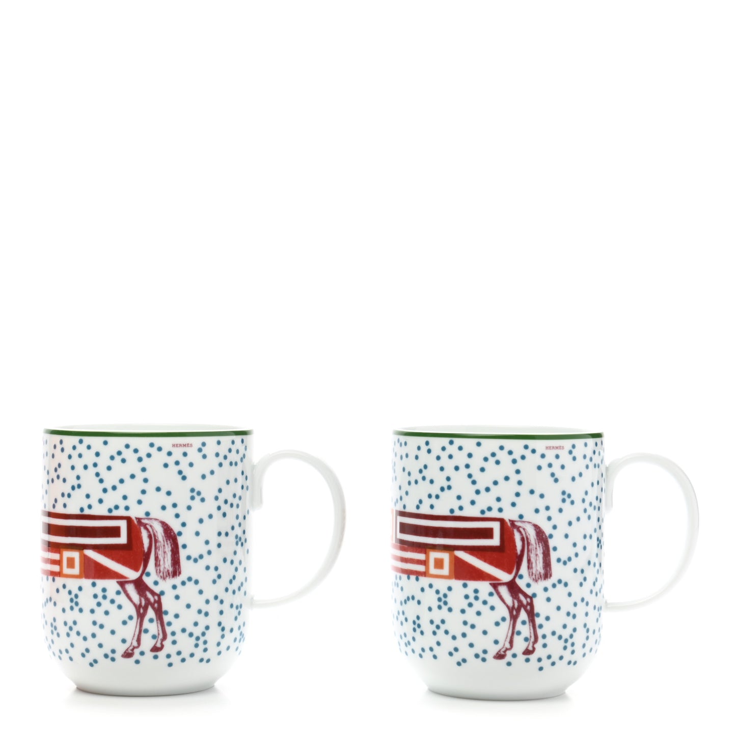 Porcelain Hippomobile Mug Set of 2