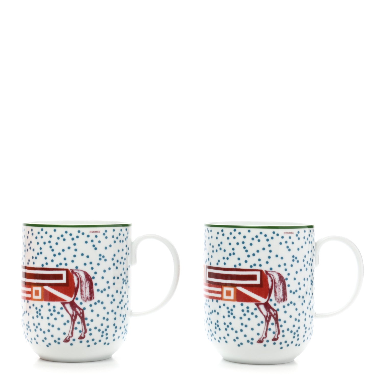 Hermes Porcelain Hippomobile Mug Set of 2 3 of 10