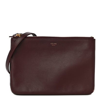 Celine Lambskin Small Trio Crossbody Bag Burgundy 1 of 15