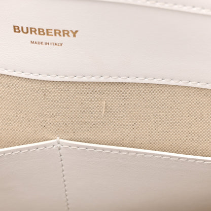Burberry Monogram Canvas Smooth Calfskin Medium Pocket Bag White Beige 12 of 16