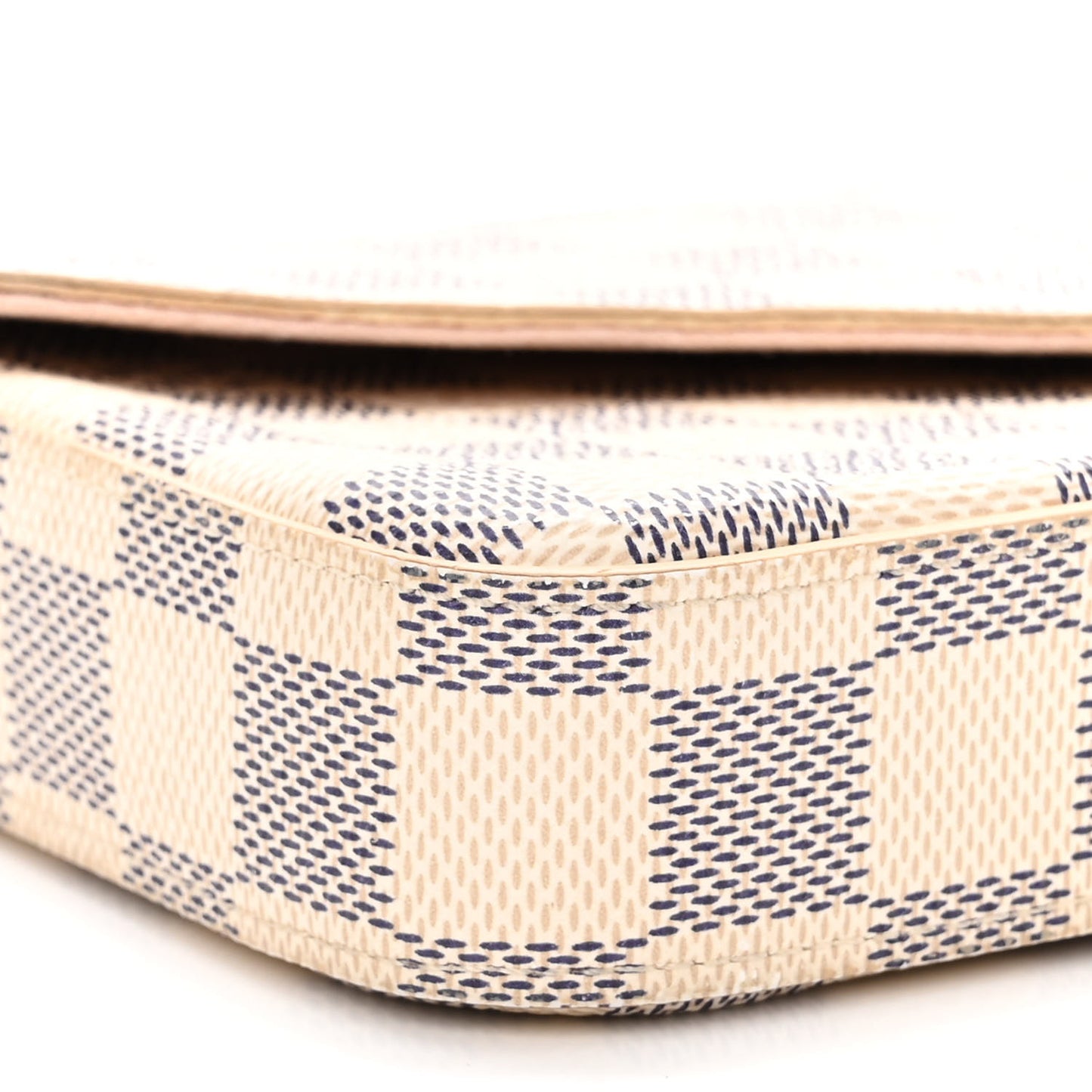 Damier Azur Pochette Felicie Chain Wallet Rose Ballerine