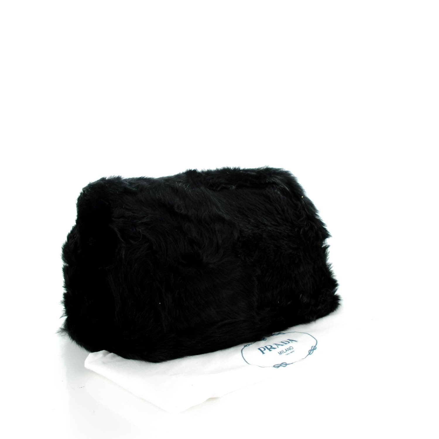 Prada Eco Lapin Faux Fur Handbag Black 4 of 9