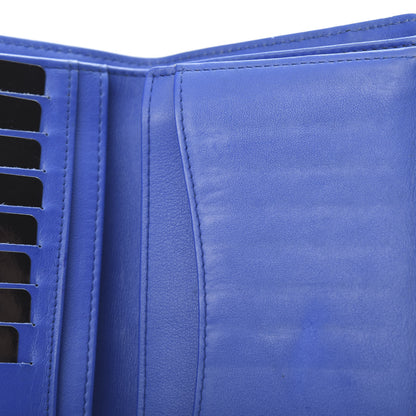 Chanel Patent Calfskin Quilted Yen Wallet Blue 10 of 11