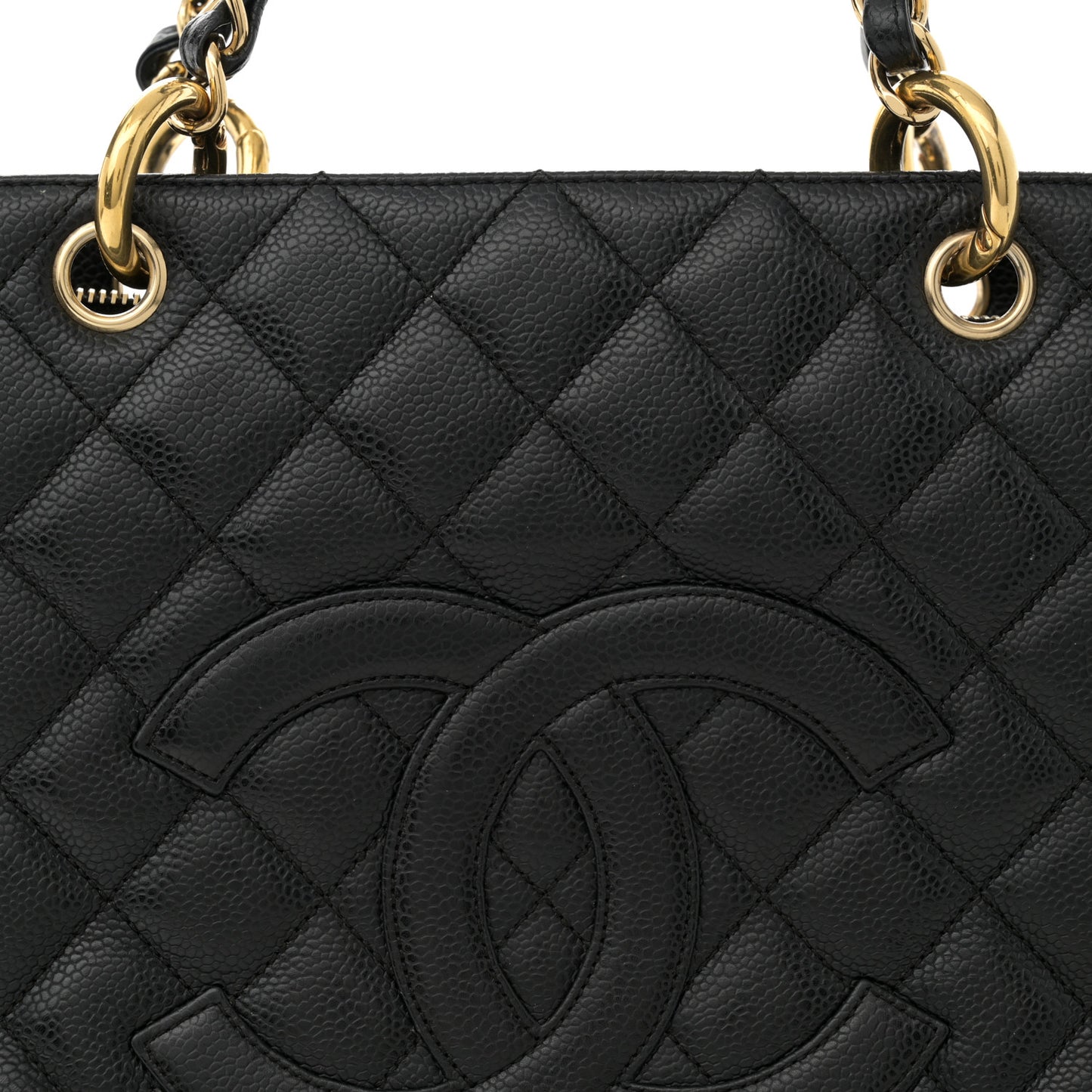 Caviar Quilted Grand Shopping Tote GST Black