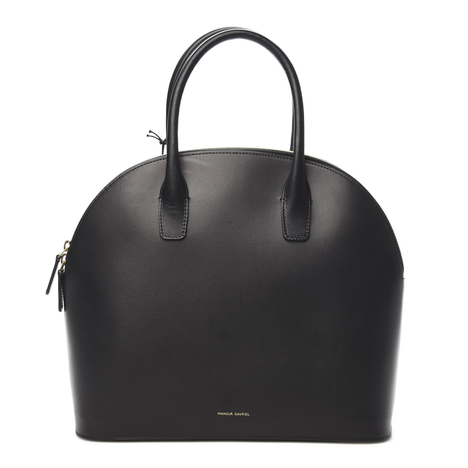 Mansur Gavriel Calfskin Top Handle Rounded Bag Black Flamma 1 of 9