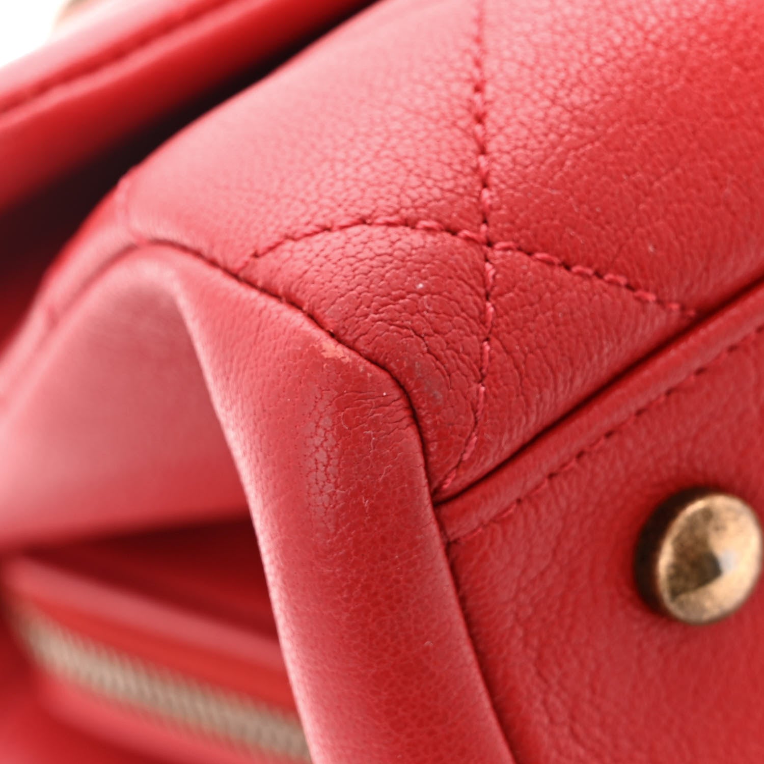 Chanel Shiny Sheepskin Quilted Large Trapezio Flap Red 11 of 11
