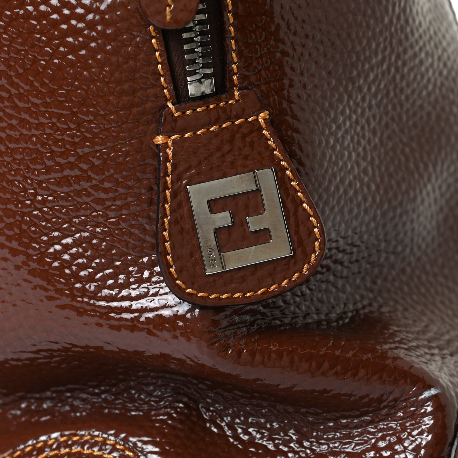 Fendi Grained Calfskin Large B Mix Tote Brown 11 of 18