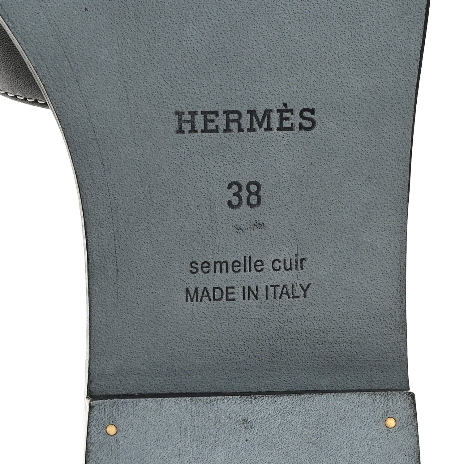 Hermes Box Calfskin Oran Sandals 38 Black 7 of 10
