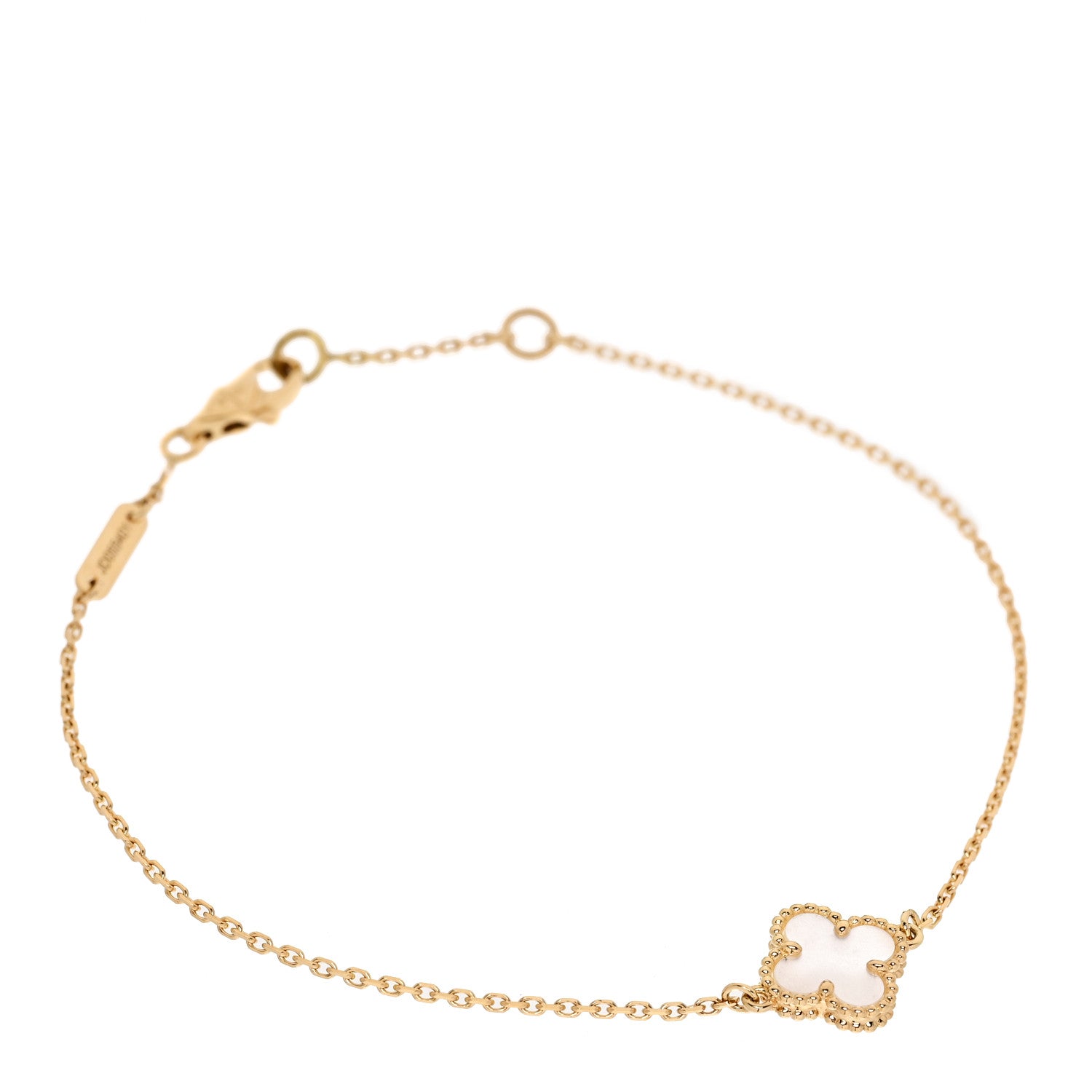 Van Cleef & Arpels 18K Yellow Gold Mother of Pearl Sweet Alhambra Bracelet 1 of 4