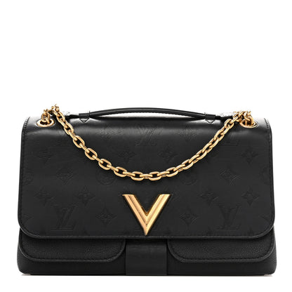 Louis Vuitton Monogram Cuir Plume Ecume Very Chain Bag Black 1 of 10