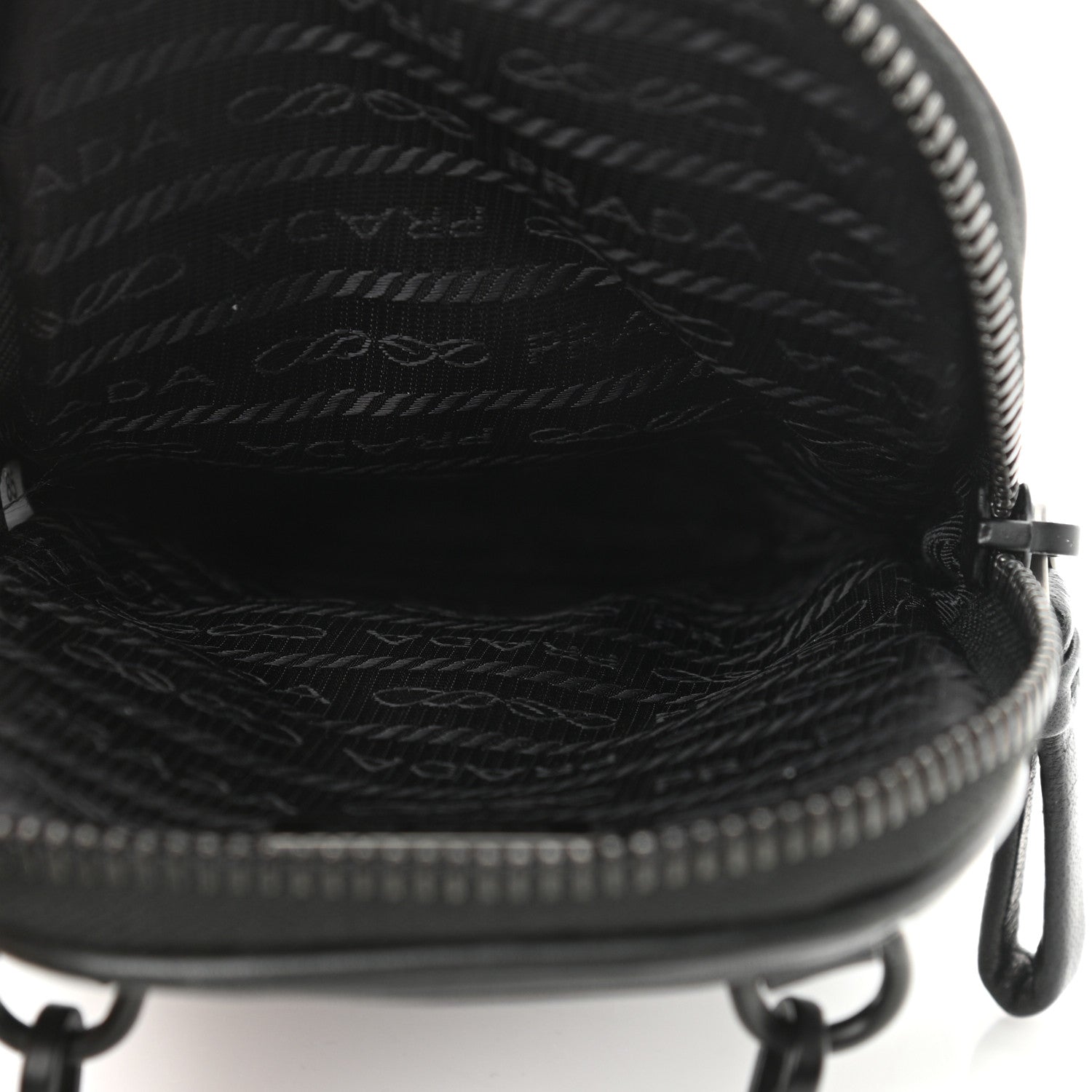 Prada Nappa Triangle Stitched Spectrum Double Zip Phone Case Crossbody Bag Black 5 of 9