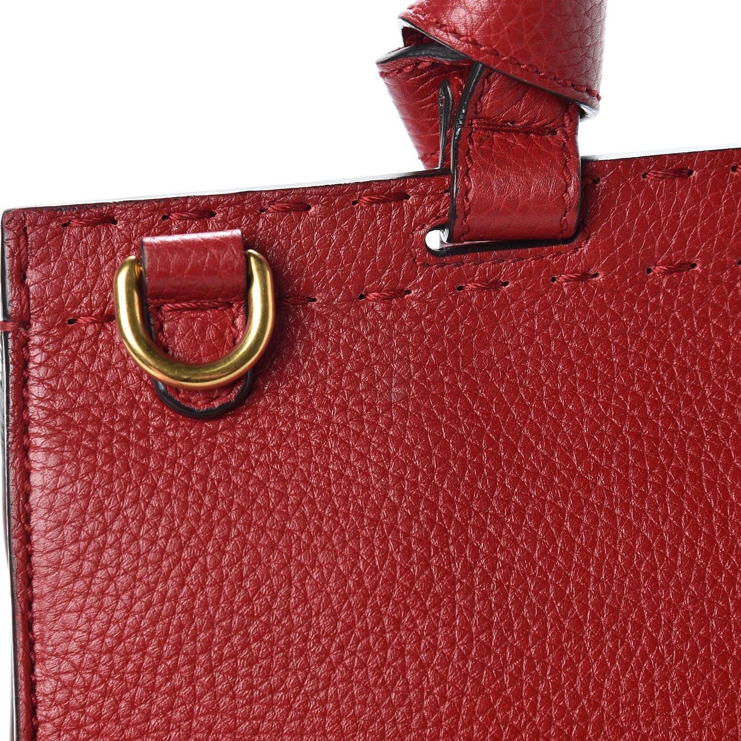 Gucci Calfskin Small GG Marmont Top Handle Bag Vulcanic Red 14 of 18