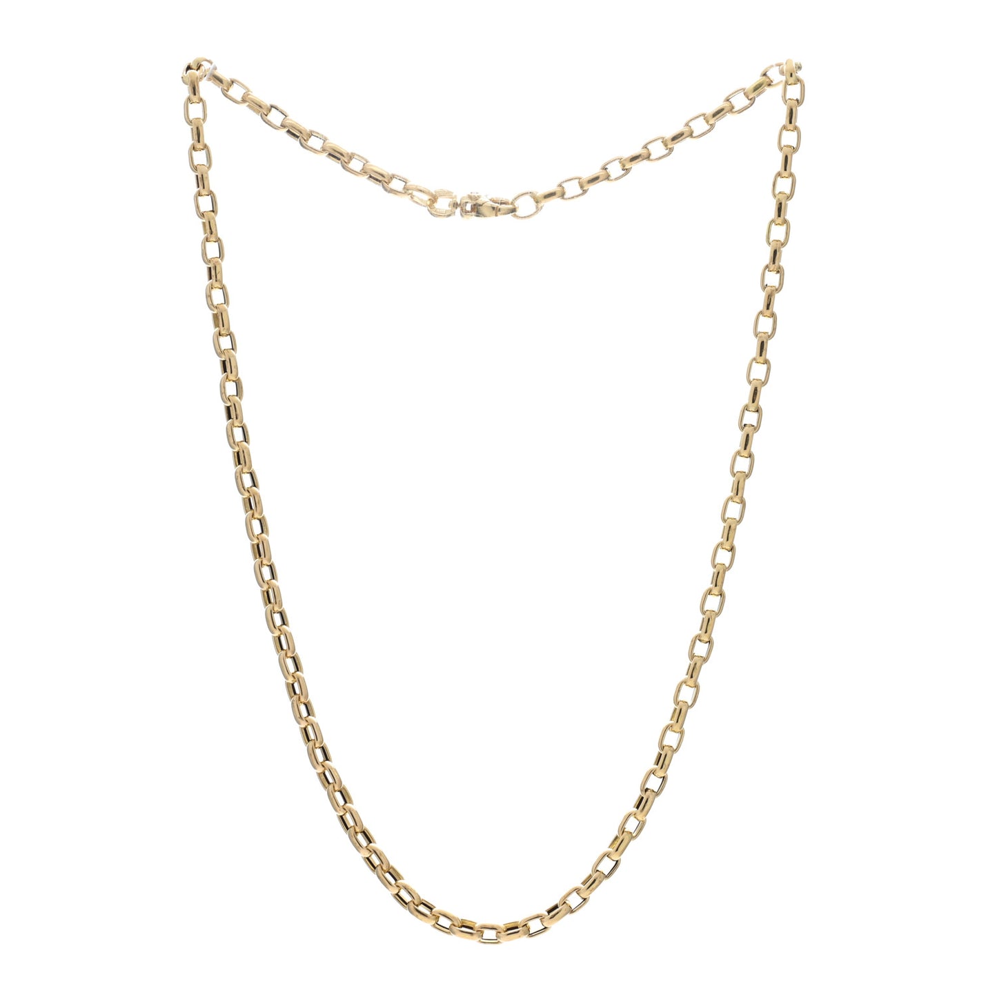 18K Yellow Gold Square Link Necklace 17"