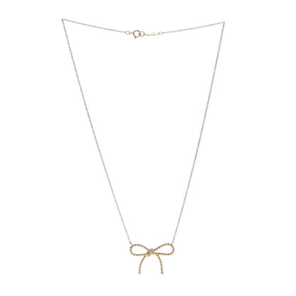 Tiffany 18K Yellow Gold Twist Bow Pendant Necklace 3 of 6