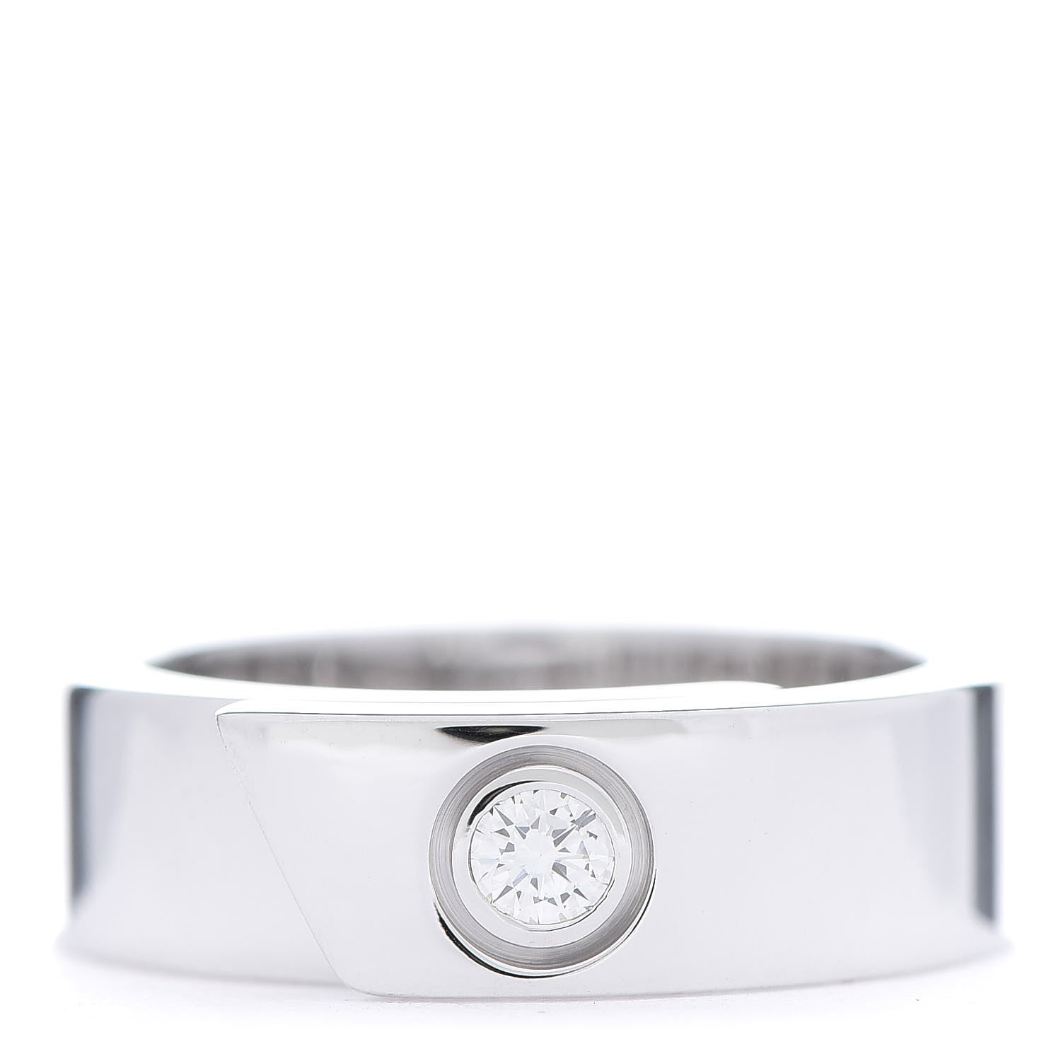 Cartier 18K White Gold Diamond Anniversary Band Ring 49 4.75 1 of 6