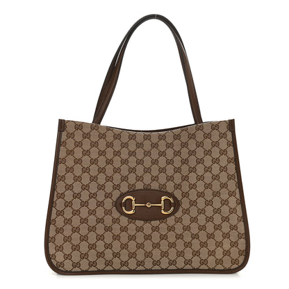 Gucci Monogram Horsebit 1955 Tote Bag Beige Brown Sugar 1 of 9