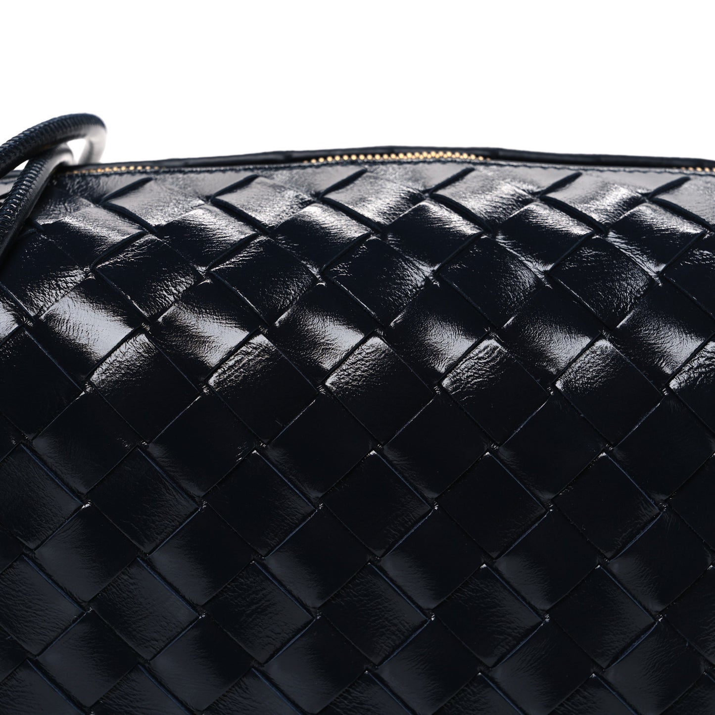 Polished Nappa Intrecciato Knot Small Loop Camera Bag Space