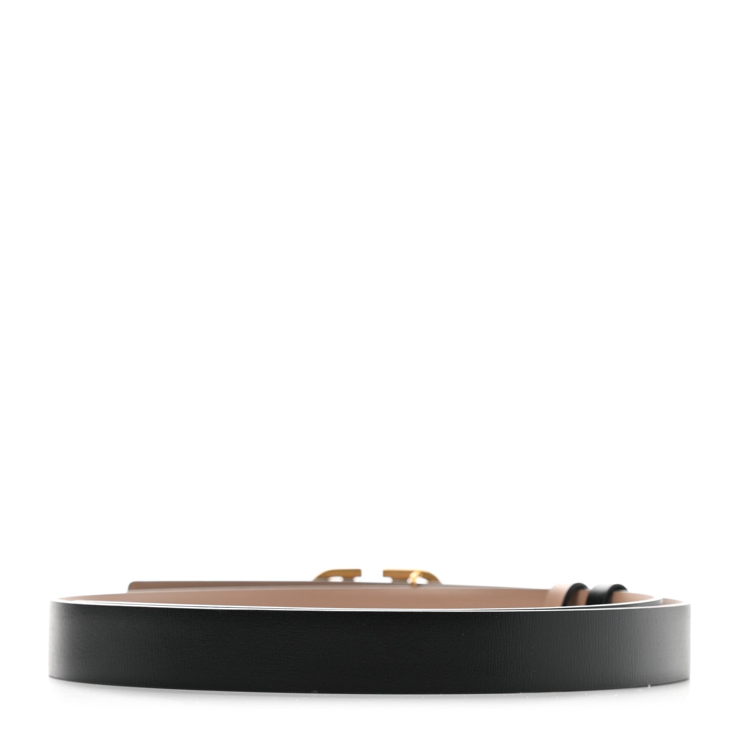 Valentino Garavani Glossy Calfskin VLogo Reversible 40mm Belt 75 30 Smokey Beige Black 2 of 6