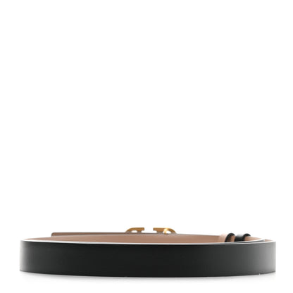 Valentino Garavani Glossy Calfskin VLogo Reversible 40mm Belt 75 30 Smokey Beige Black 2 of 6