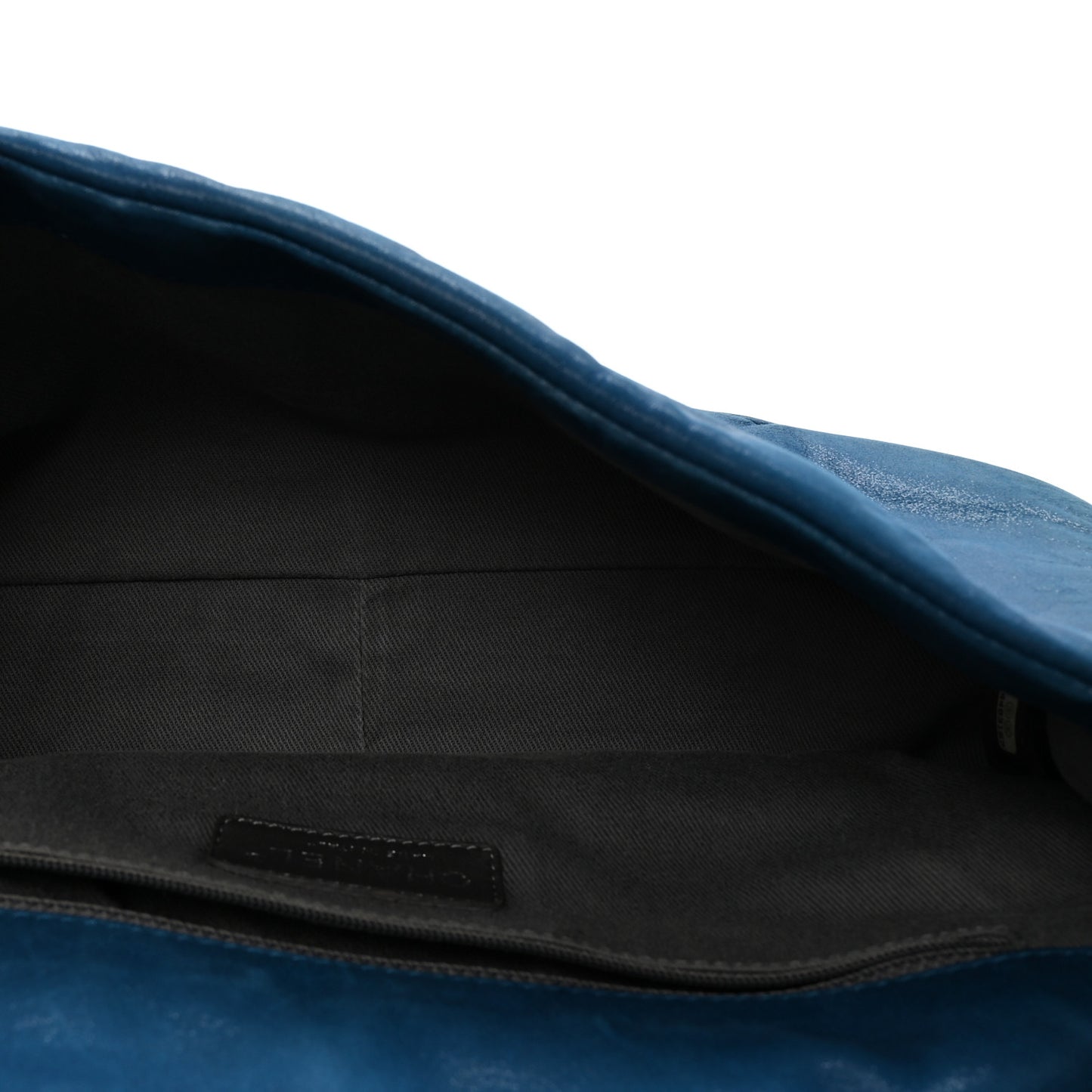 Iridescent Calfskin Glint Flap Blue