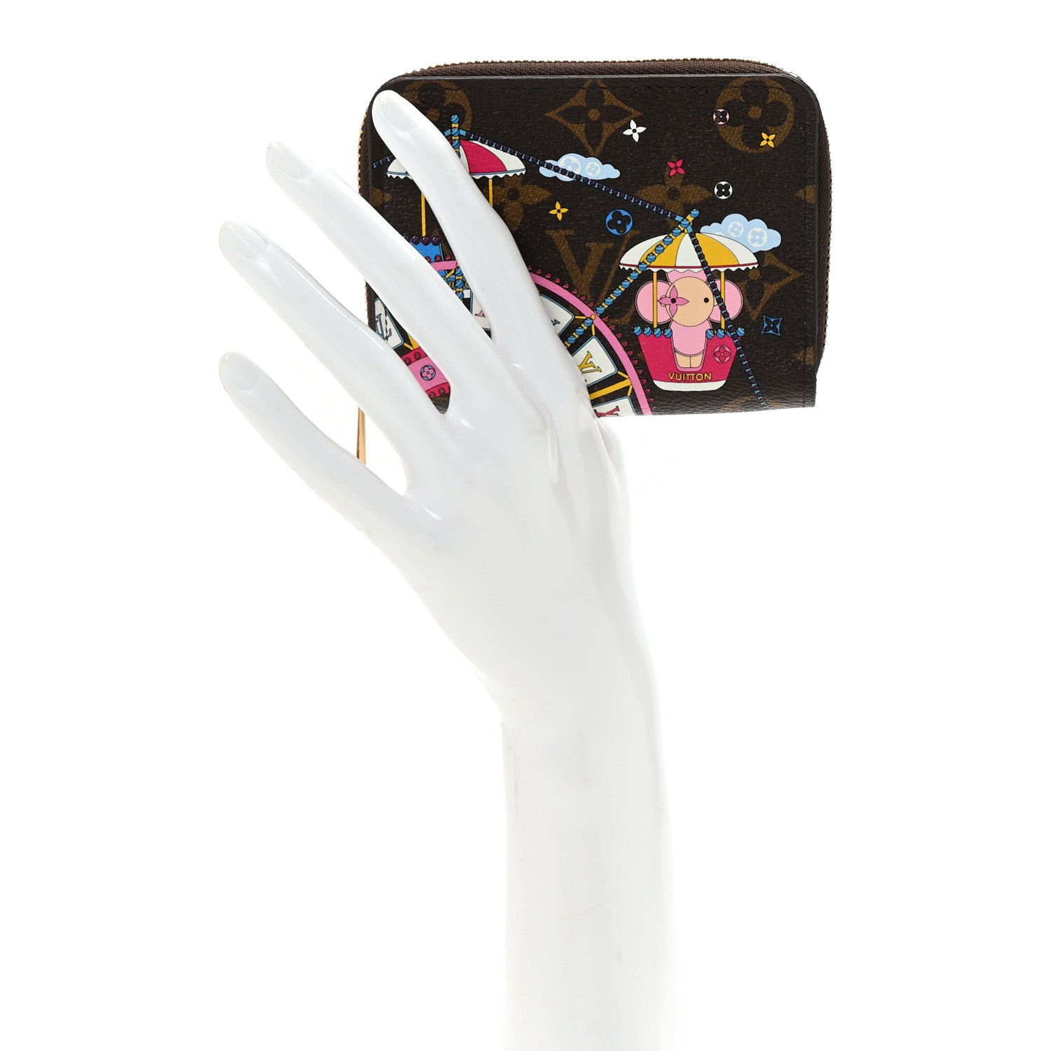 Louis Vuitton Monogram 2020 Christmas Animation Big Wheel Zippy Coin Purse Rose Ballerine 2 of 7