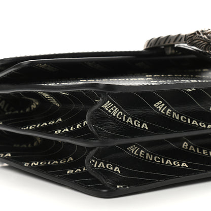 Gucci X BALENCIAGA Calfskin Logo Print Small Dionysus Shoulder Bag Black 8 of 9