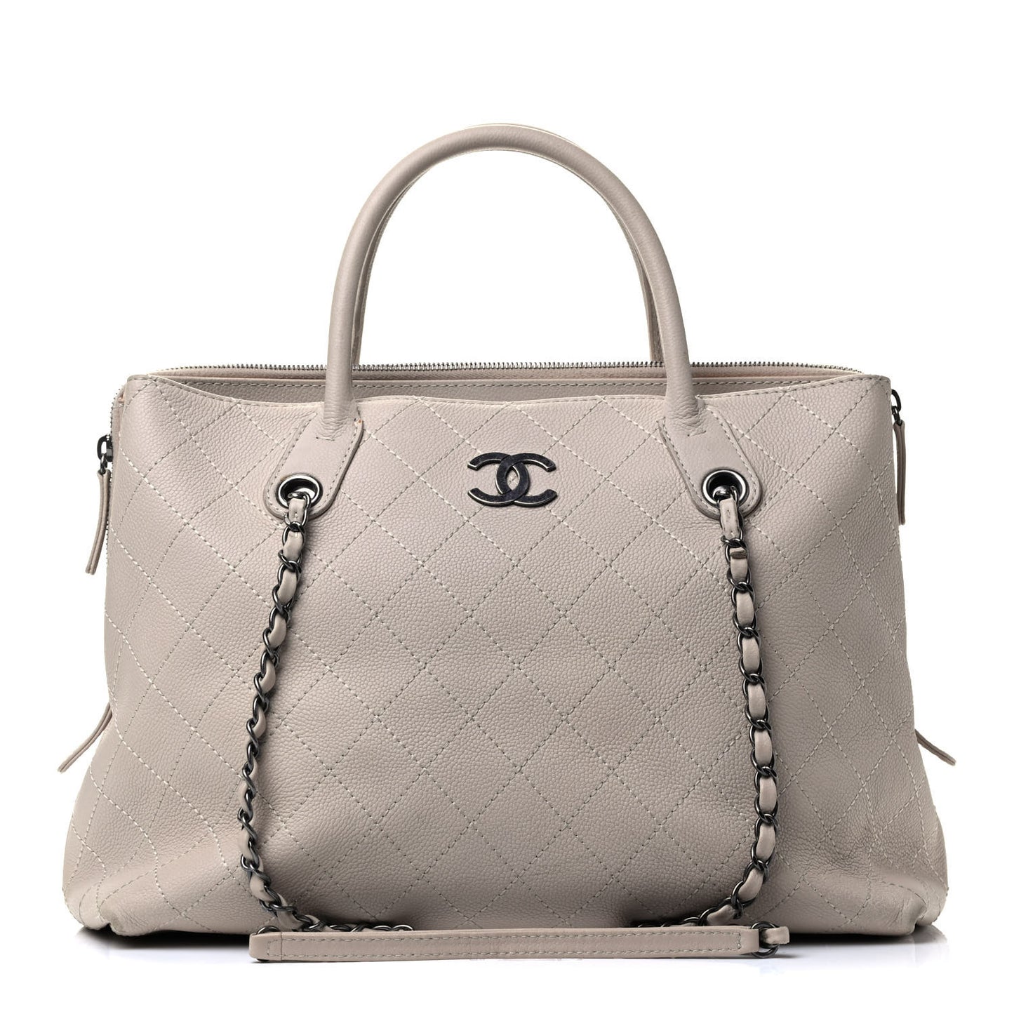 Grained Vegetal Calfskin Urban Shopping Tote Beige