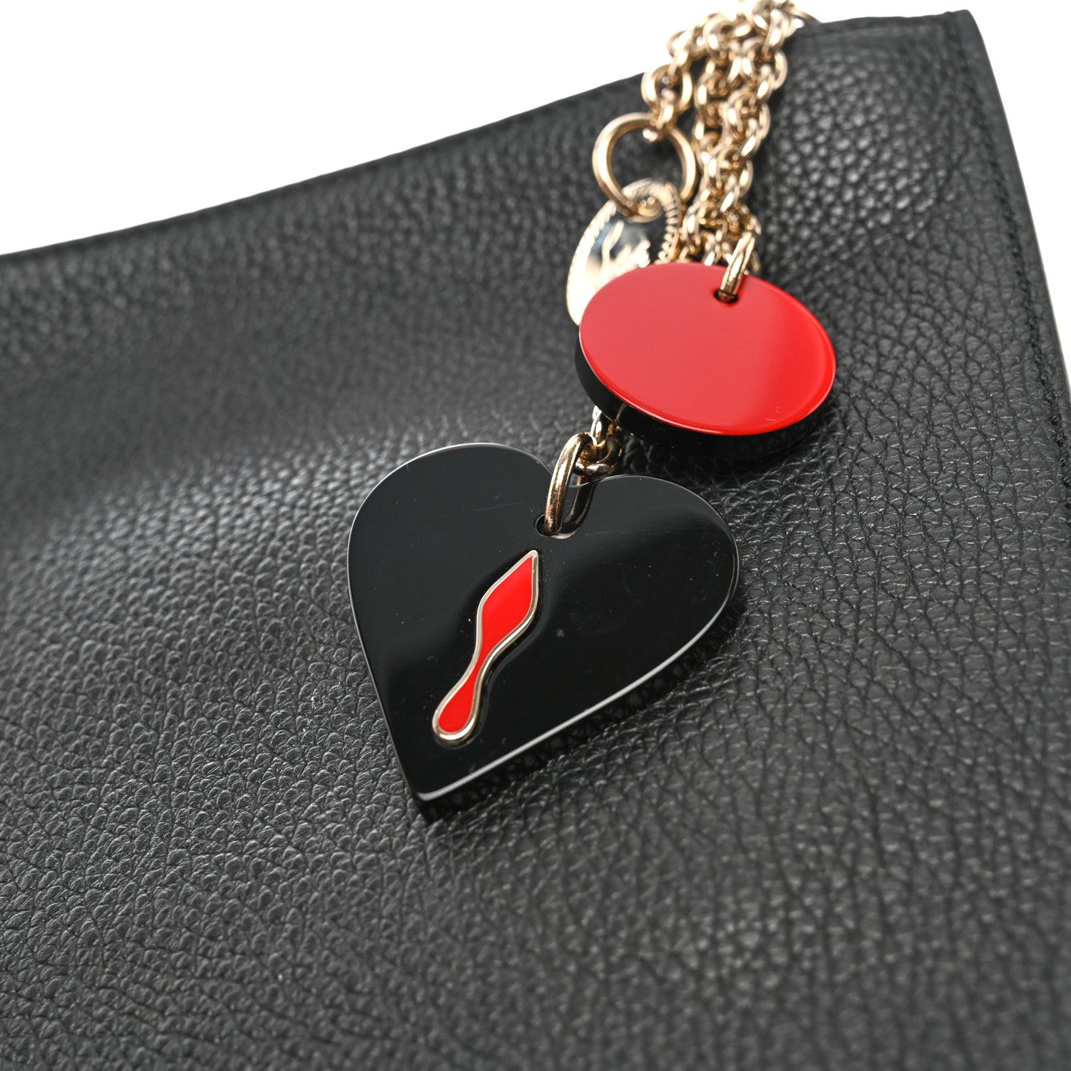 Christian Louboutin Calfskin Loubicute Charms Clutch Black 9 of 9