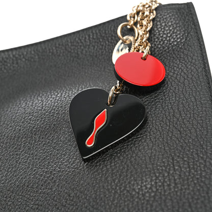 Christian Louboutin Calfskin Loubicute Charms Clutch Black 9 of 9