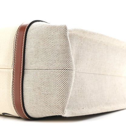 Chloe Cotton Calfskin Medium Woody Ribbon Tote White Brown 10 of 10