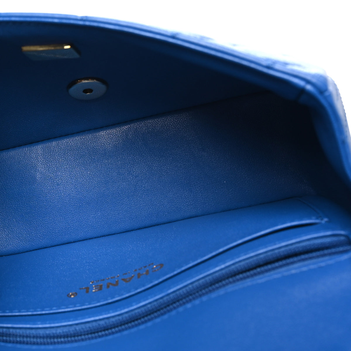 Lambskin Quilted Mini Rectangular Flap Blue