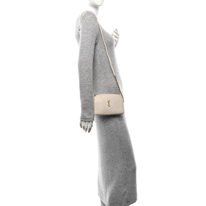Saint Laurent Lambskin Quilted Gaby Zipped Pouch Crema Soft 2 of 10