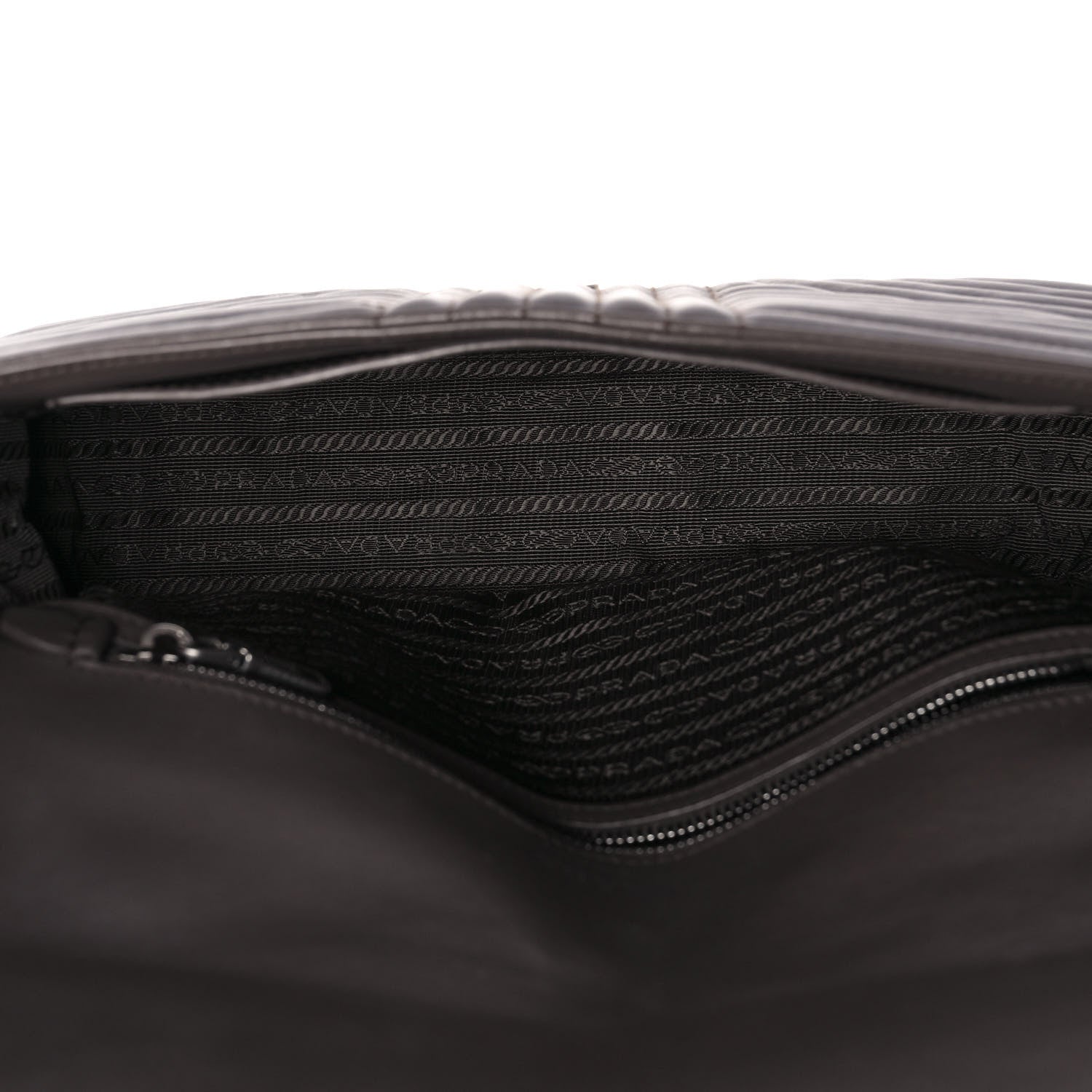 Prada Soft Calfskin Impunture Diagramme Large Chain Flap Shoulder Bag Bambu 4 of 7