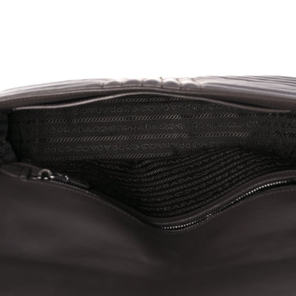 Prada Soft Calfskin Impunture Diagramme Large Chain Flap Shoulder Bag Bambu 4 of 7