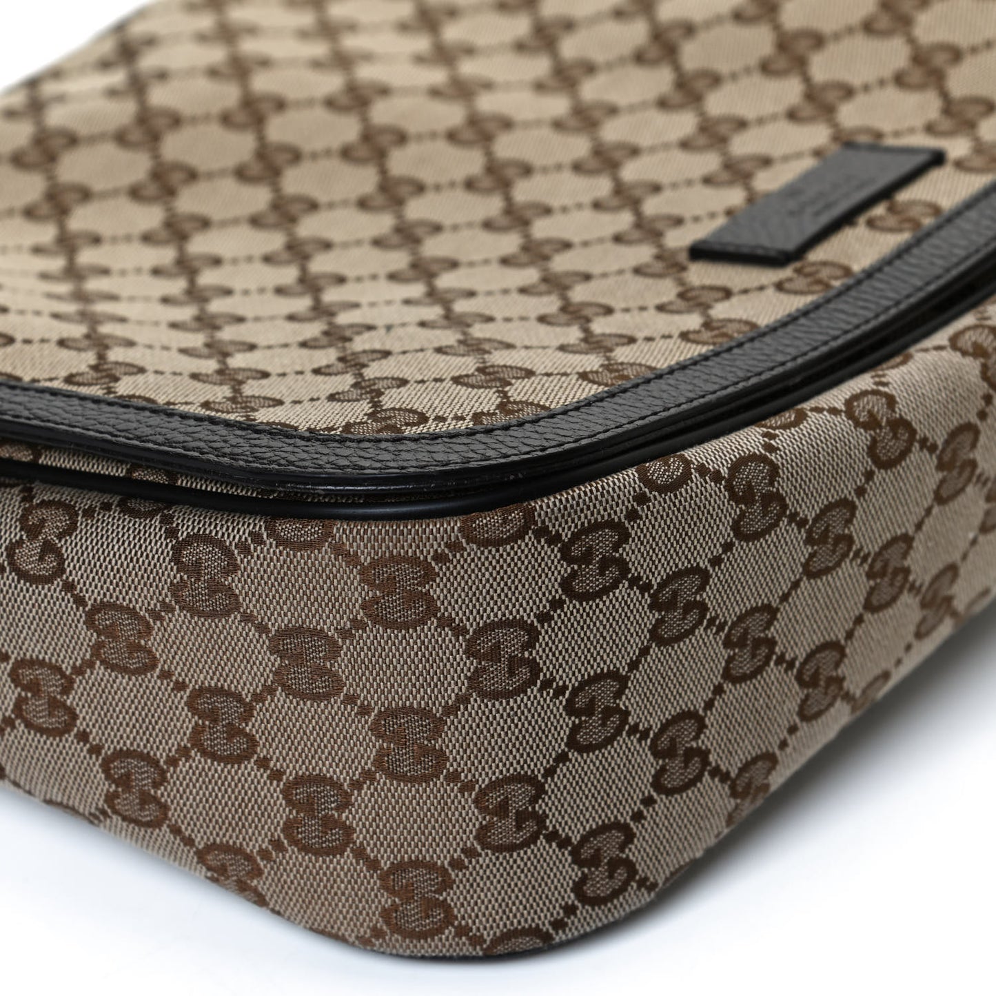 Monogram Large Flap Messenger Bag Beige Dark Brown