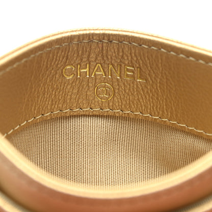 Chanel Metallic Lambskin Quilted Chanel 19 Card Holder Gold 6 of 8