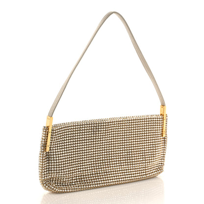 Saint Laurent Satin Crystal Small Suzanne Shoulder Bag Silver 2 of 8