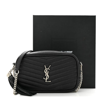 Saint Laurent Grain De Poudre Matelasse Monogram Mini Lou Camera Bag Black 13 of 13