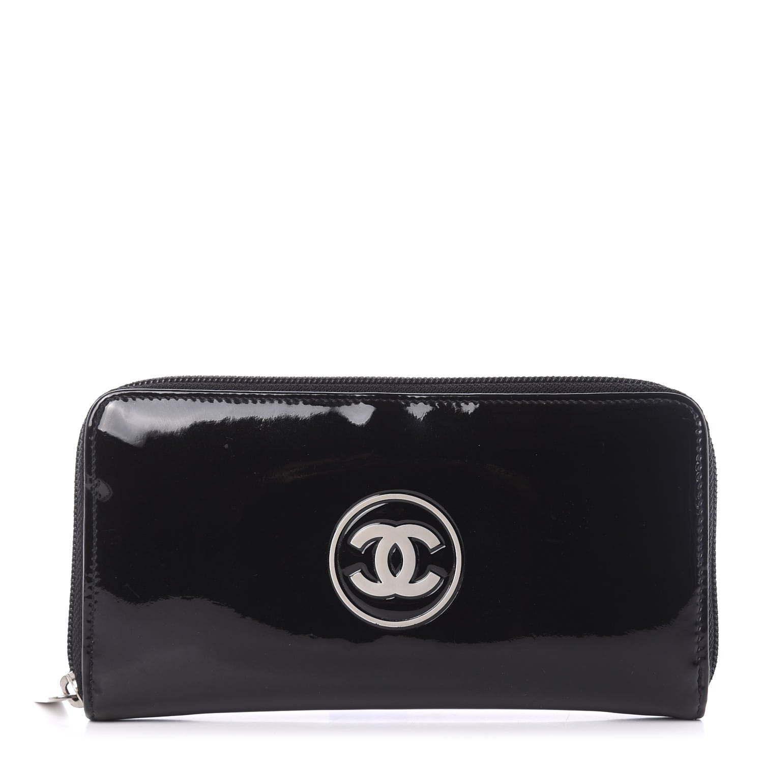 Chanel Patent Large Gusset CC Zip Wallet Black 1 of 9