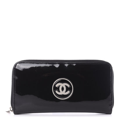 Chanel Patent Large Gusset CC Zip Wallet Black 1 of 9