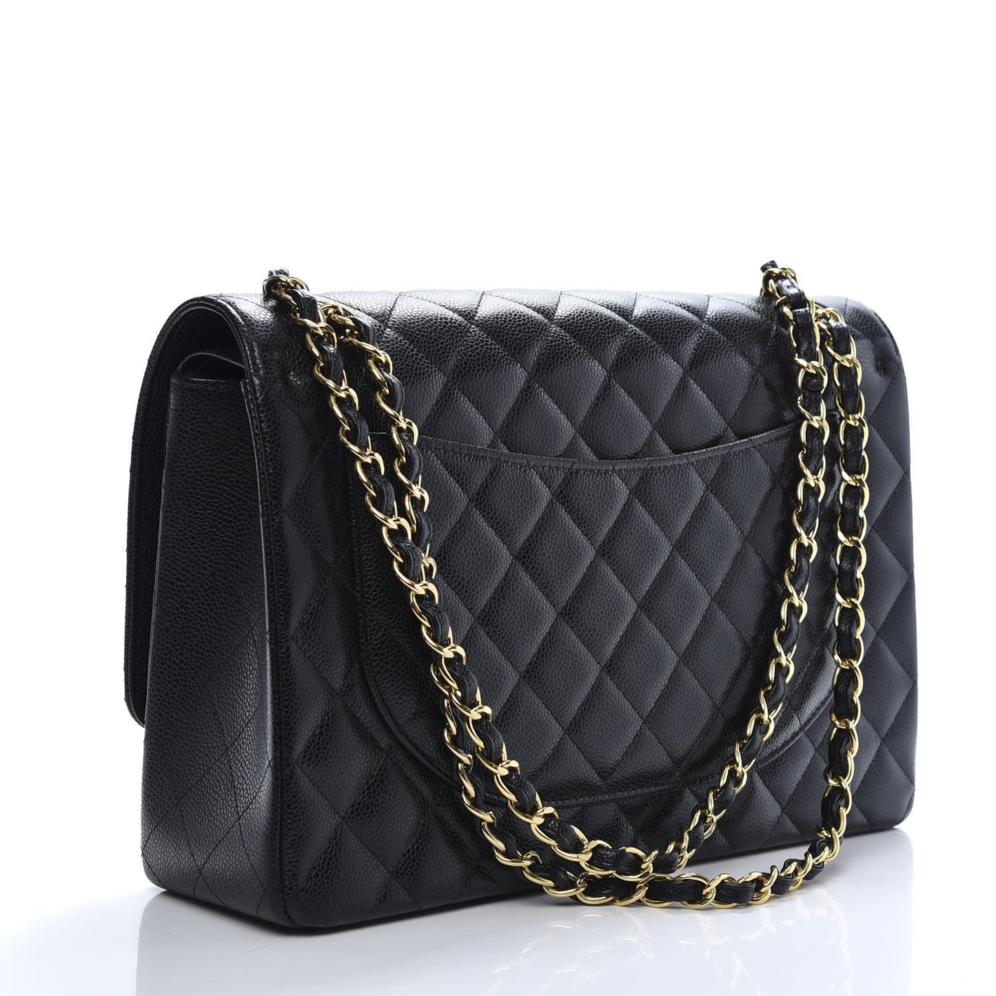 Caviar Quilted Maxi Double Flap Black