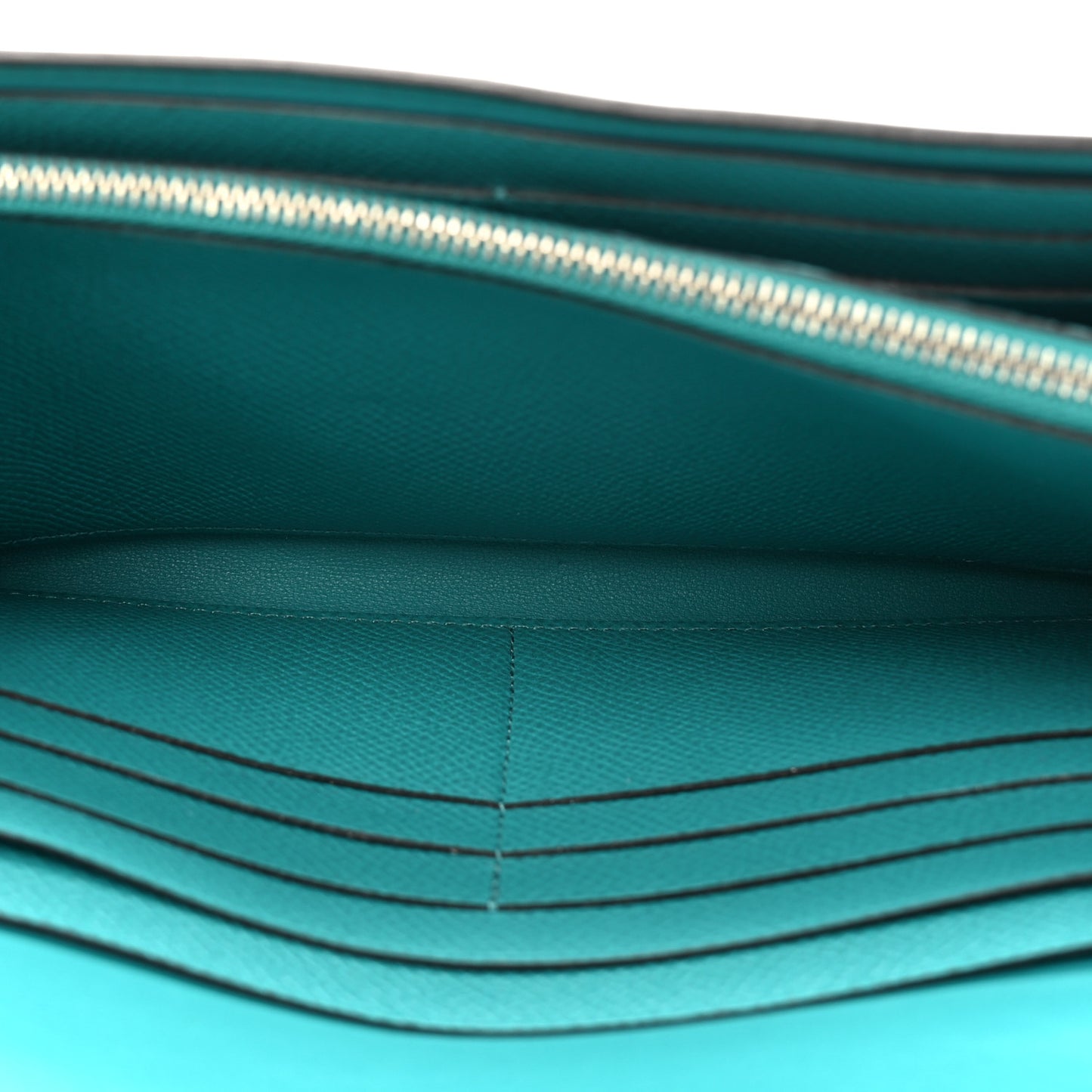 Epsom Enamel Constance Long Wallet Bleu Paon